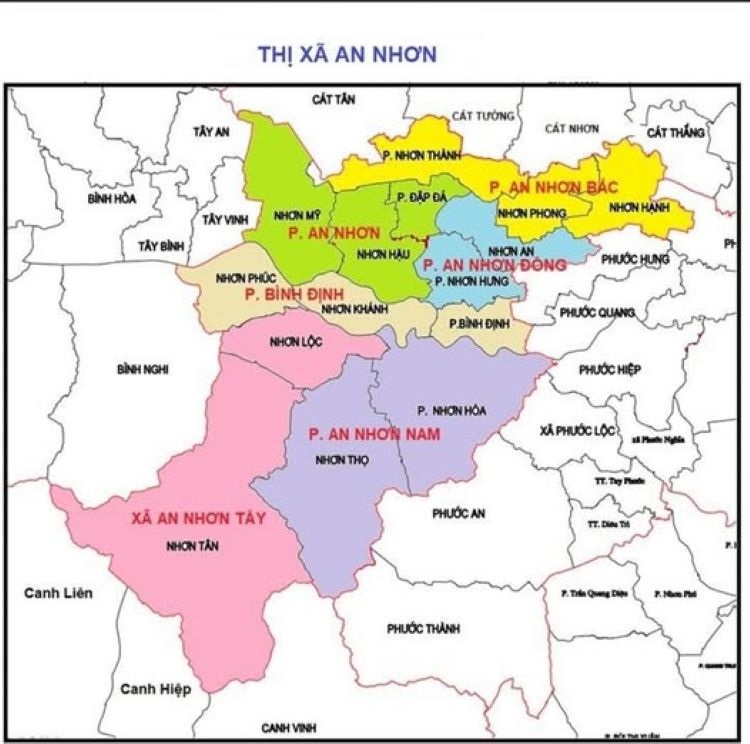 Phường/xã sáp nhập Tx. An Nhơn, Bình Định thành Gia Lai
